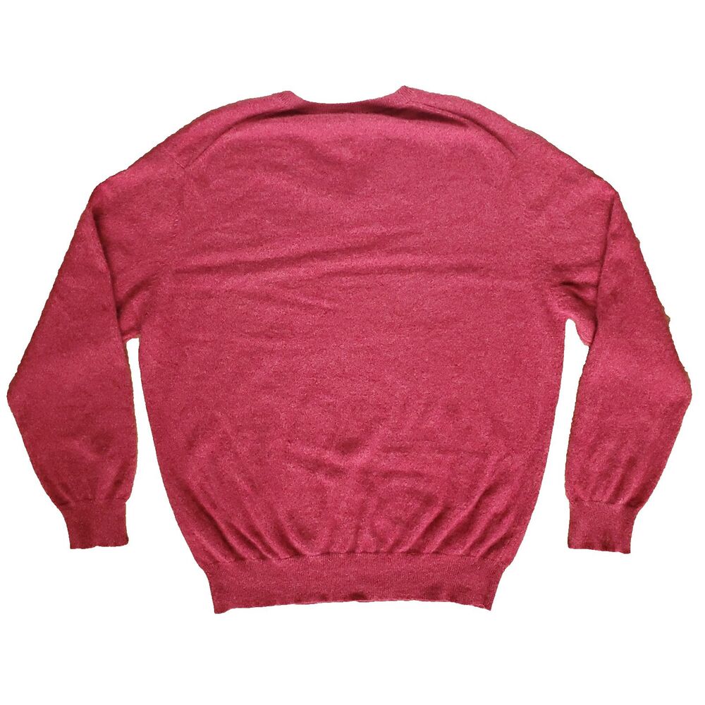 Jos A Bank 100% Cashmere Sweater Mens XL Red V Neck Pullover Soft Holiday Preppy - Picture 5 of 8